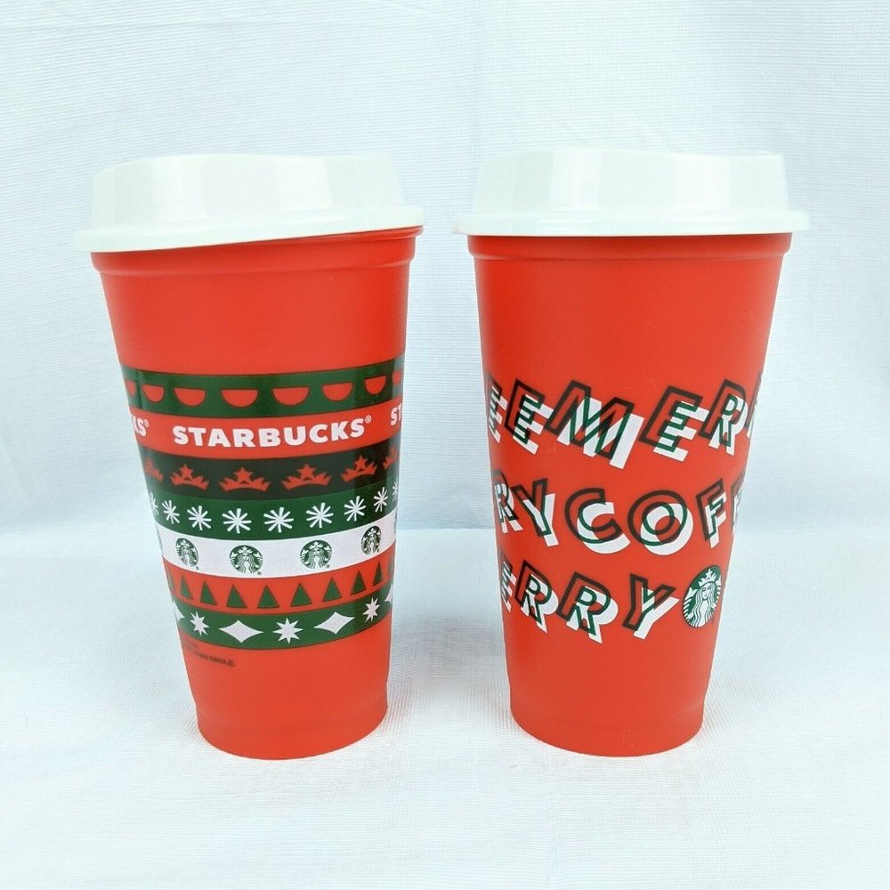 Starbucks Travel Cups 2019 2022 Edition Merry Christmas Reusable